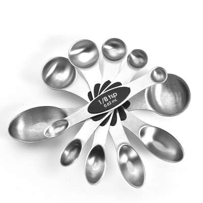 Popular Food Grade Stainless Steel 6-Piece Measuring Spoon Set Kitchenware Bake ware