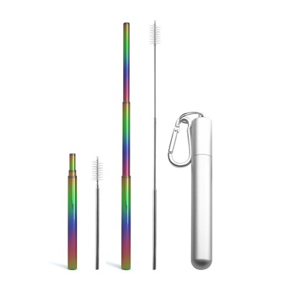 food grade telescopic drinking straw for camping